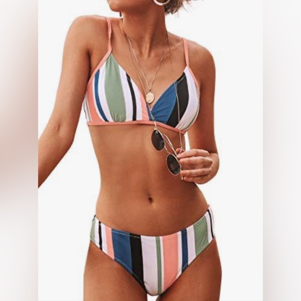 Striped Multicolor Bikini Set